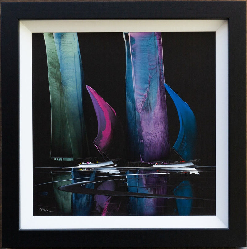 DUNCAN MACGREGOR, 'MOONLIGHT ADVENTURE III', BOAT YACHT ACRYLIC PAINTING, SIGNED
