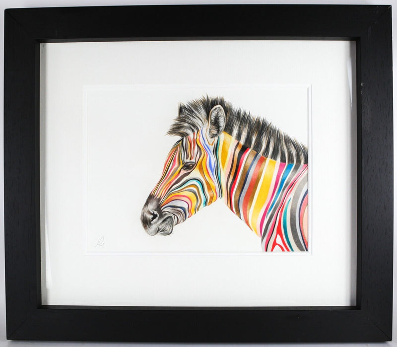 HAYLEY GOODHEAD, PERFECT STYLE STUDY, ZEBRA HORSE PORTRAIT, ORIGINAL PASTEL, SIGNED