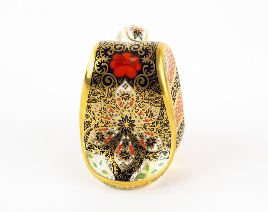 ROYAL CROWN DERBY ’OLD IMARI SNAKE' PAPERWEIGHT FIGURE MODEL & GOLD STOPPER