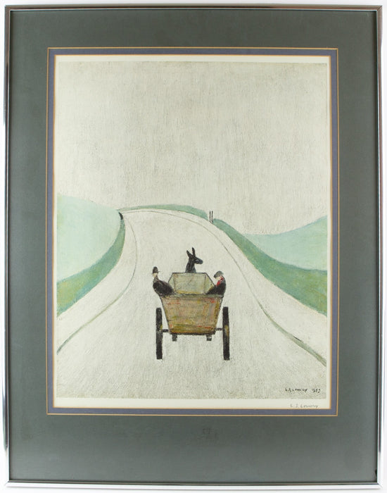 L.S. LAURENCE STEPHEN LOWRY 'THE CART' SIGNED & BLINDSTAMPED LIMITED EDITION PRINT