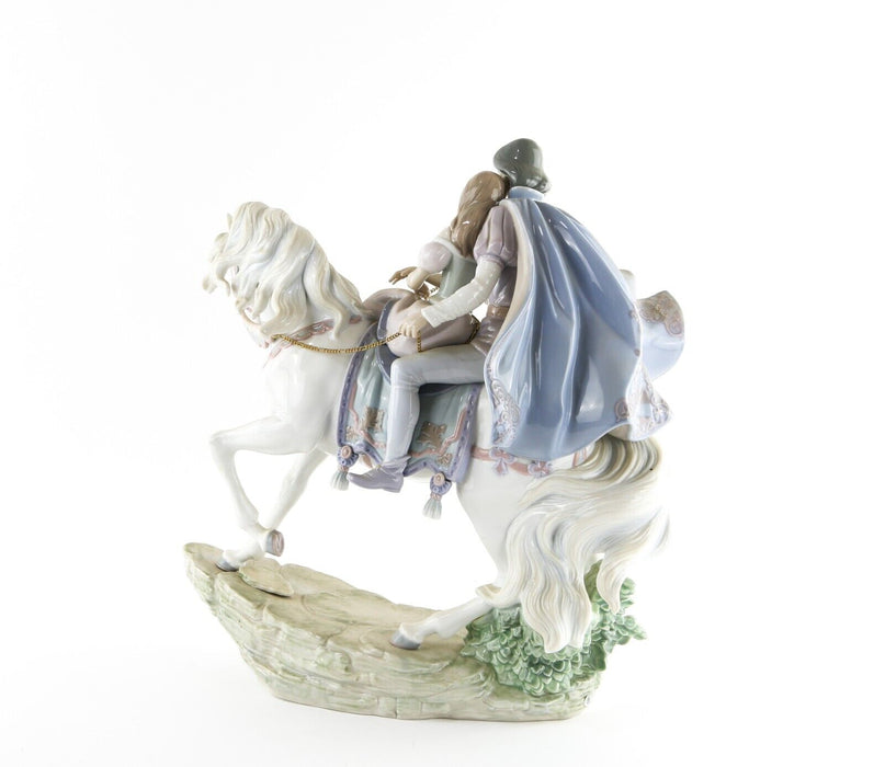 LLADRO 'LOVE STORY' ROMANTIC COUPLE LOVERS HORSE LARGE FIGURE MODEL 5991, BOXED