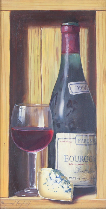 RAYMOND CAMPBELL, BOURGOGNE 1992, STILL LIFE, ORIGINAL OIL PAINTING, SIGNED
