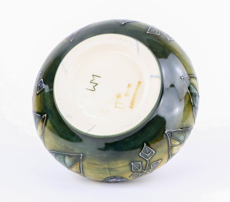 MOORCROFT POTTERY 'BRAMBLE' SALLY TUFFIN BLACKBERRIES NETTLES FLOWERS SQUAT VASE