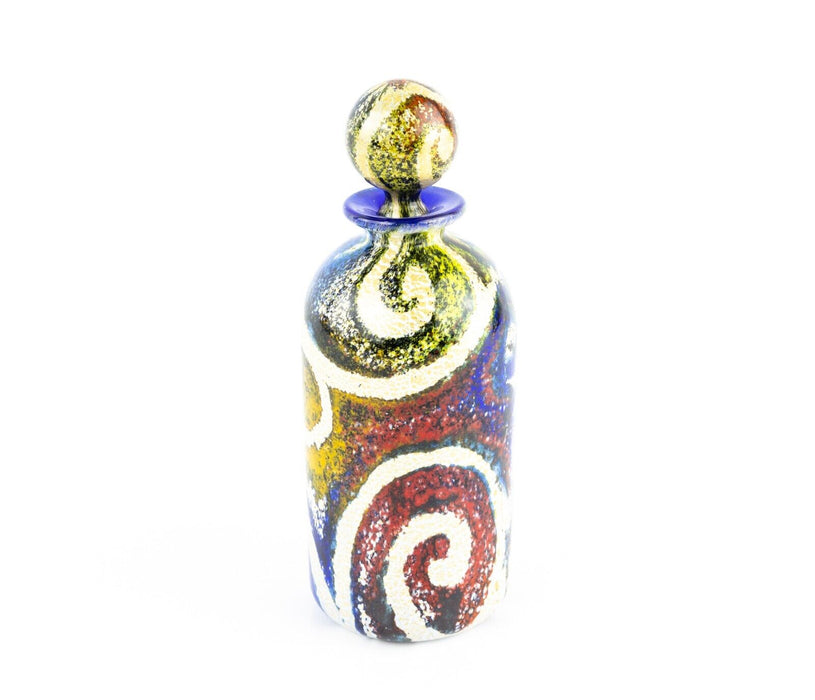 TIMOTHY HARRIS, ISLE OF WIGHT 'SGRAFFITO' GLASS JAZZ NUVO PERFUME BOTTLE, SIGNED