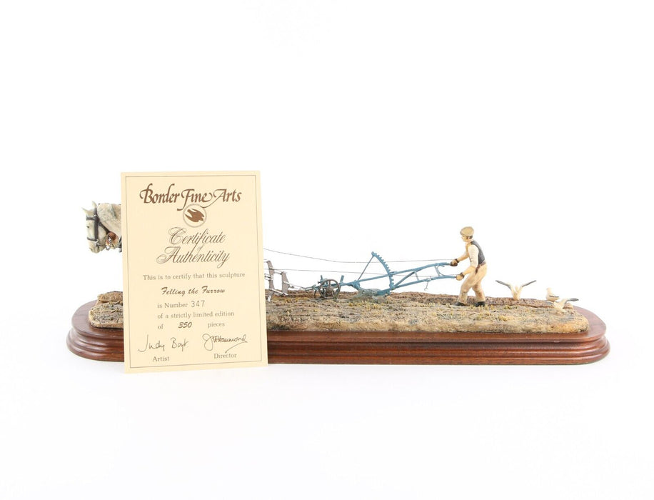 BORDER FINE ARTS 'FELLING THE FURROW' FIGURE MODEL TABLEAU L57 347/500 & COA