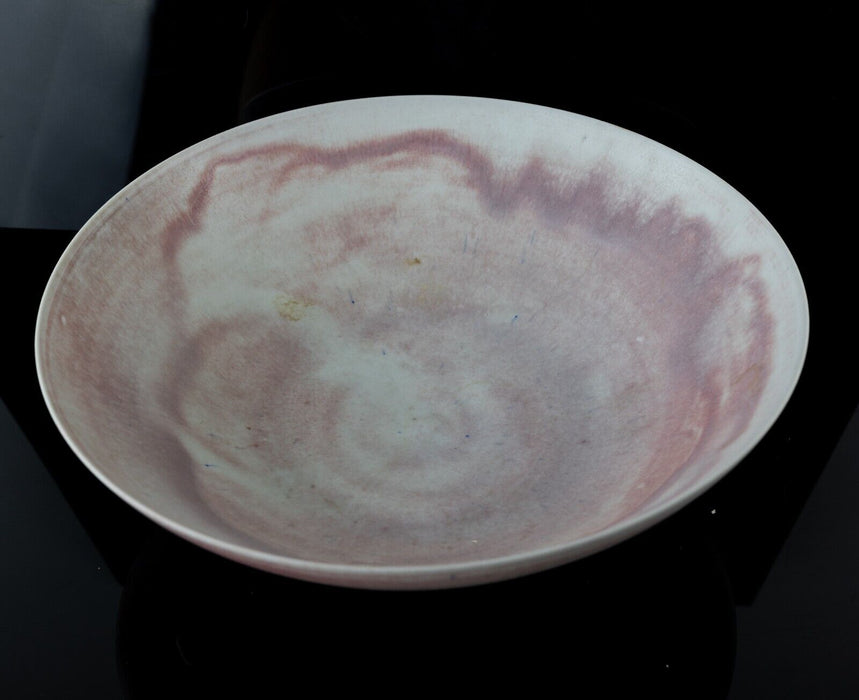 MARY RICH - LARGE STUDIO ART POTTERY RED COPPER GLAZE PORCELAIN FOOTED BOWL