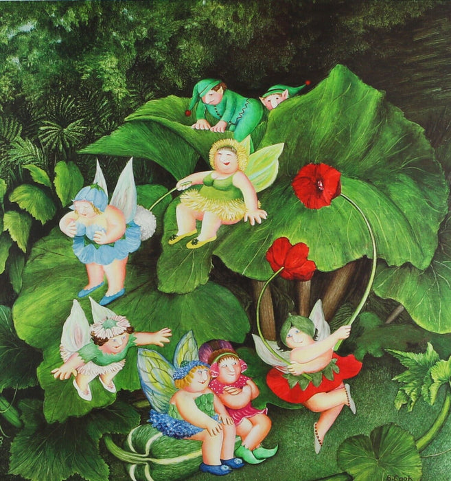 BERYL COOK 'FAIRY DELL' LIMITED EDITION CHROMOLITHOGRAPH, SIGNED & BLINDSTAMPED