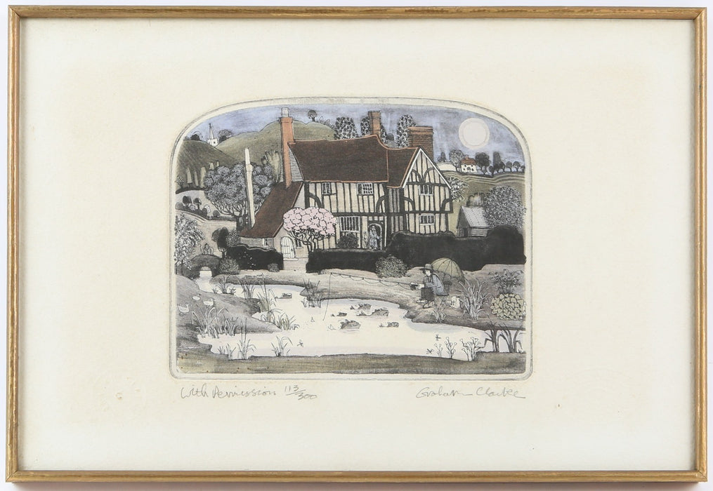 GRAHAM CLARKE, 'WITH PERMISSION', LIMITED EDITION ETCHING PRINT 113/300, SIGNED