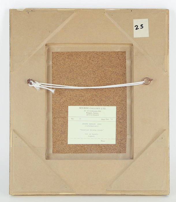 JEREMY BARLOW ROI, 'VENETIAN WINDOW STUDY', ORIGINAL OIL PAINTING, SIGNED