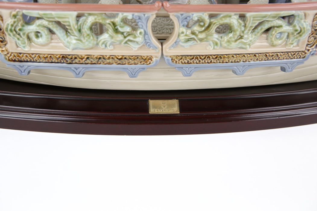 LLADRO 'KITAKAMI CRUISE' 1605 LARGE LIMITED EDITION BOAT FIGURE 236/500 & COA