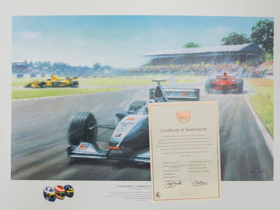 TONY SMITH 'AN ENGLISHMAN, IRISHMAN & SCOTSMAN' LIMITED EDITION F1 PRINT 78/395, SIGNED
