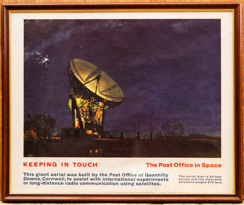 TERENCE CUNEO 'KEEPING IN TOUCH' 1962 GOONHILLY DOWNS AERIAL POST OFFICE POSTER