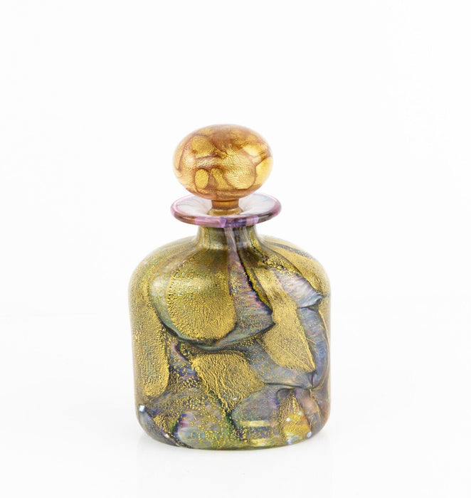 TIMOTHY & JONATHAN HARRIS ISLE OF WIGHT GOLDEN MOSAIC GLASS SCENT PERFUME BOTTLE