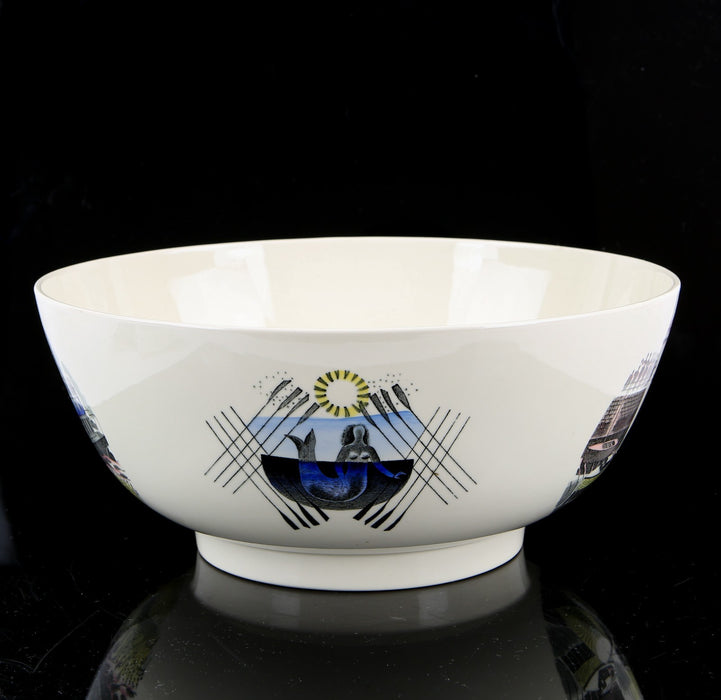 ERIC RAVILIOUS, WEDGWOOD 'BOAT RACE' 1975 LARGE LIMITED EDITION BOWL 175/200 COA