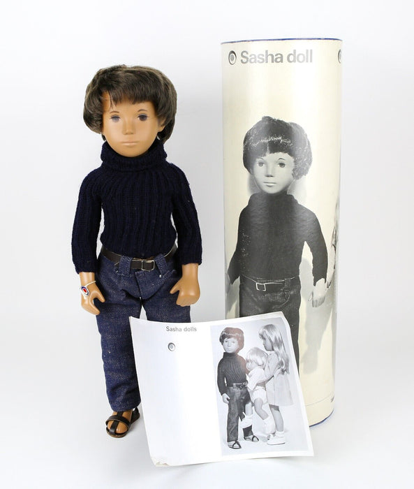 TRENDON SASHA DOLL 'GREGOR' BOY BLUE JUMPER DENIMS JEANS SANDALS, BOXED