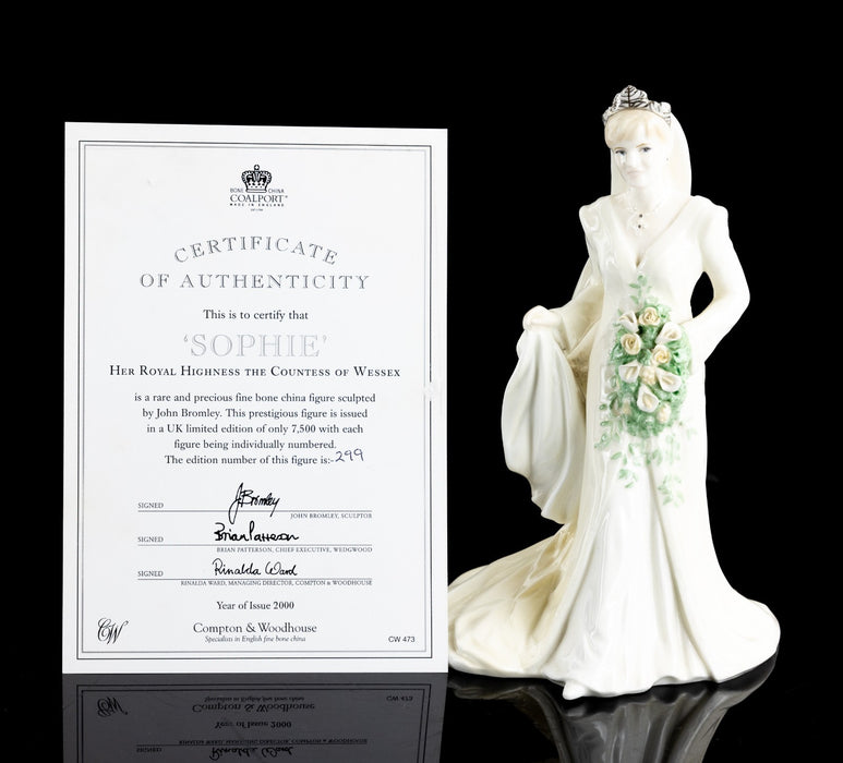 COALPORT 'SOPHIE, COUNTESS OF WESSEX' LIMITED EDITION ROYAL BRIDES FIGURE & COA