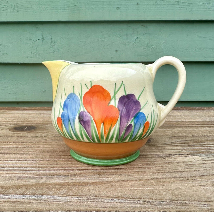 CLARICE CLIFF 'CROCUS' ART DECO BIZARRE MILK DAIRY CREAM JUG, STAMPED