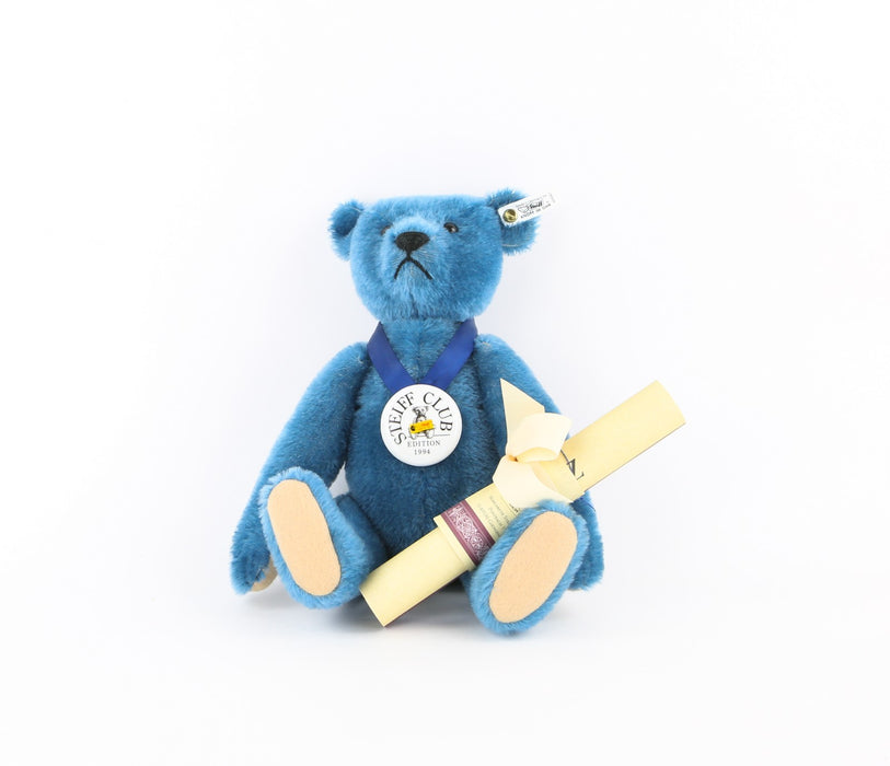 STEIFF 'TEDDYBÄR 1908 BLAU 35' LIMITED EDITION BLUE TEDDY BEAR 420047, BOXED COA
