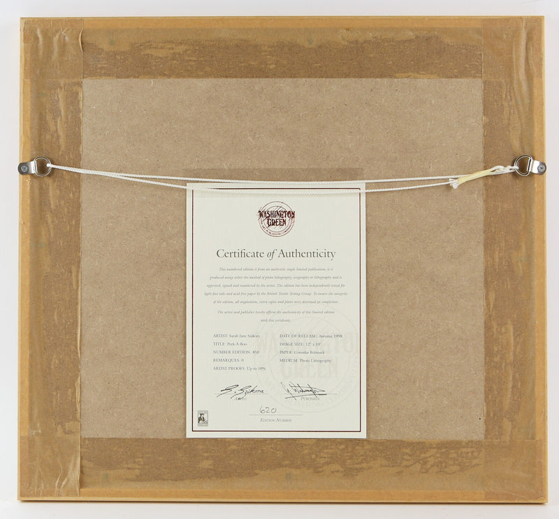 SARAH JANE SZIKORA, 'PEEKABOO', LIMITED EDITION PRINT 620/850, SIGNED & COA