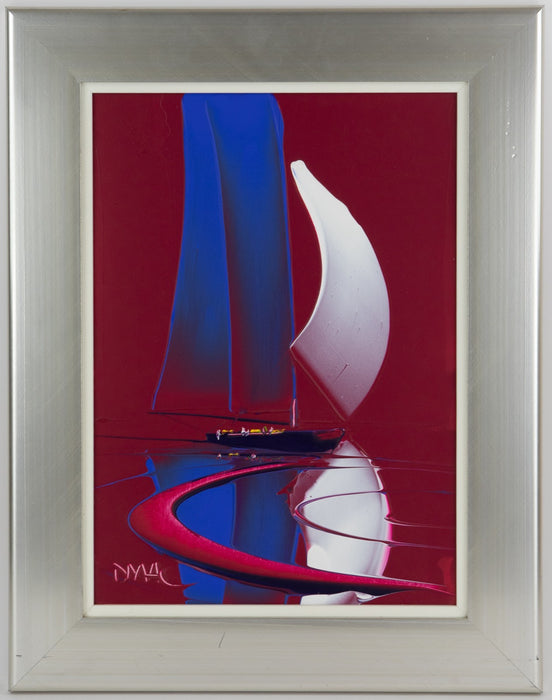 DUNCAN MACGREGOR - SAILING BOAT YACHT SEASCAPE, ORIGINAL ACRYLIC PAINTING SIGNED
