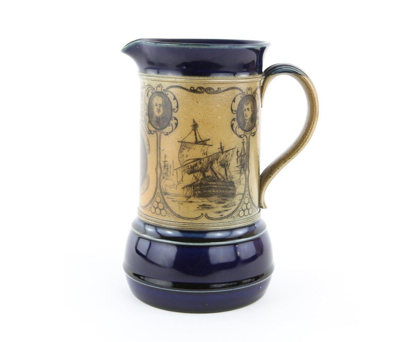 ROYAL DOULTON, NELSON AND HIS CAPTAINS, STONEWARE COMMEMORATIVE JUG VASE X6436