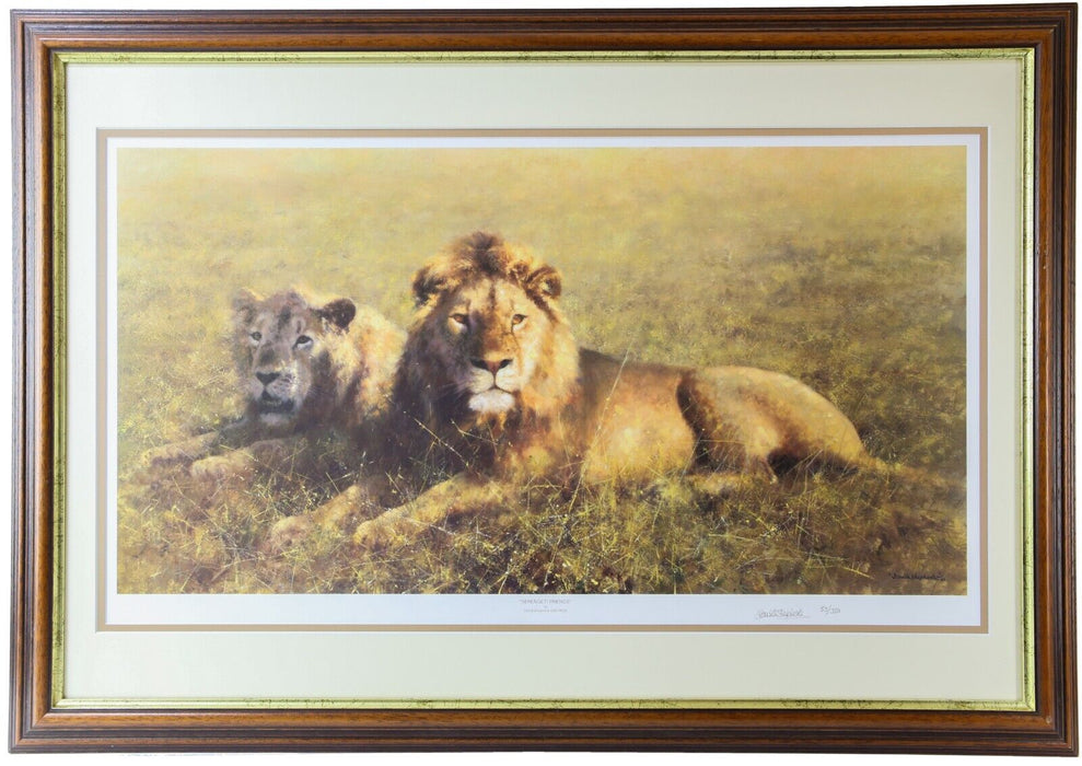 DAVID SHEPHERD 'SERENGETI FRIENDS' LIMITED EDITION LIONS PRINT 53/350, SIGNED