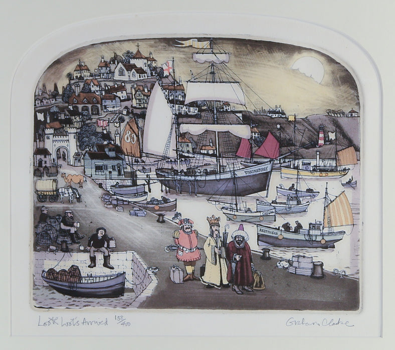 GRAHAM CLARKE 'LOOK WOT'S ARRIVED' LIMITED EDITION ETCHING PRINT 158/400, SIGNED