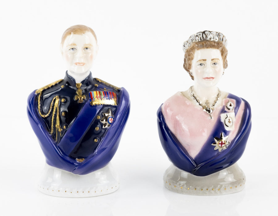 ROYAL WORCESTER QUEEN ELIZABETH & DUKE EDINBURGH LIMITED EDITION CANDLE SNUFFERS