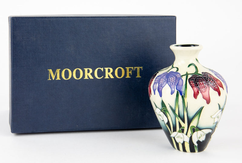 MOORCROFT POTTERY 'ALPINE MEADOW' 2004 NICOLA SLANEY VASE, BOXED