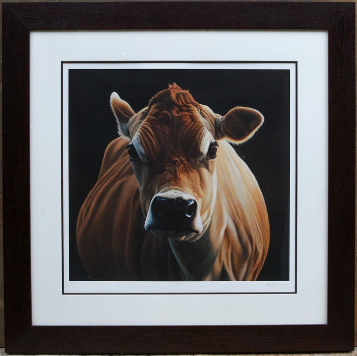 PAUL JAMES 'POSH' COW STUDY, LARGE LIMITED EDITION PRINT 76/295, SIGNED & COA