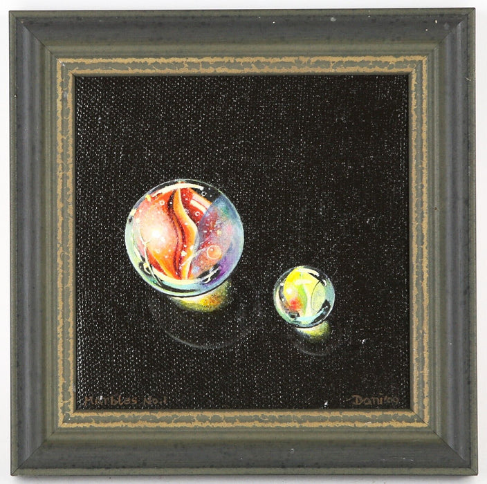 DANI HUMBERSTONE, 'MARBLES No.1', ORIGINAL STILL LIFE OIL PAINTING, SIGNED
