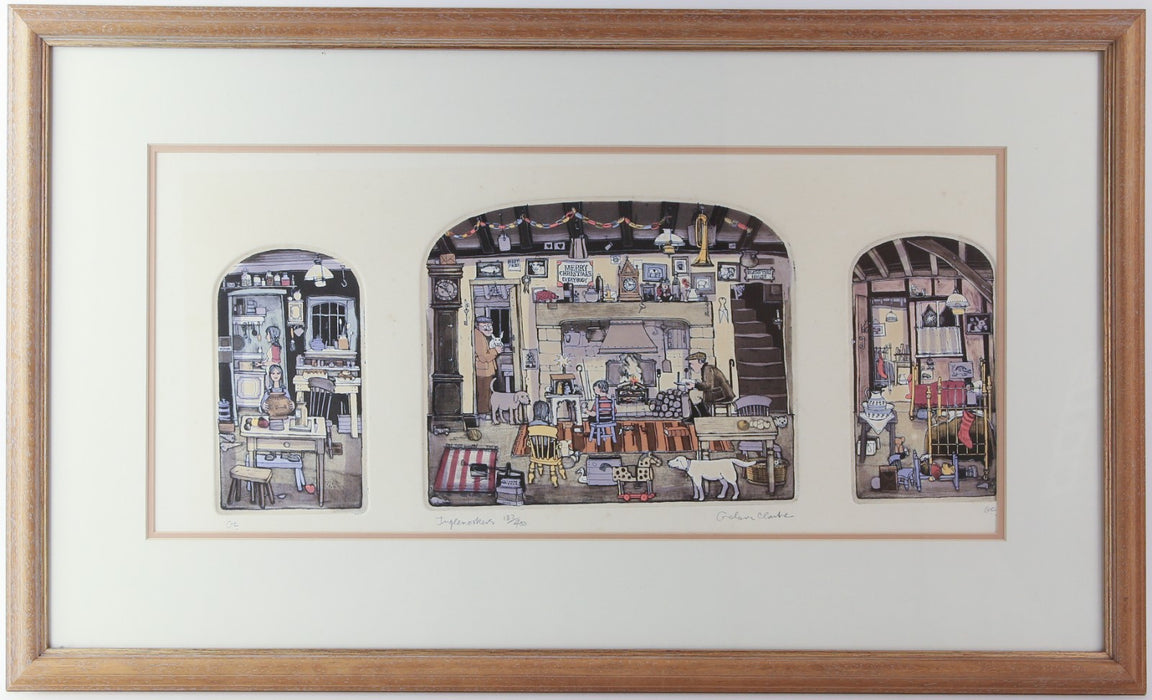 GRAHAM CLARKE, 'INGLENOOKERS', LIMITED EDITION ETCHING PRINT 137/400, SIGNED