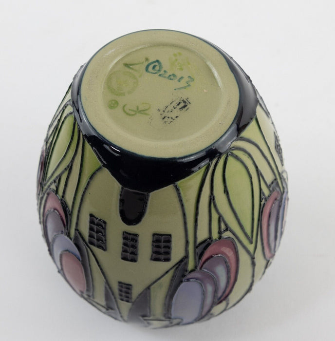 MOORCROFT POTTERY 'HAMLET' PATTERN OVOID VASE, BOXED