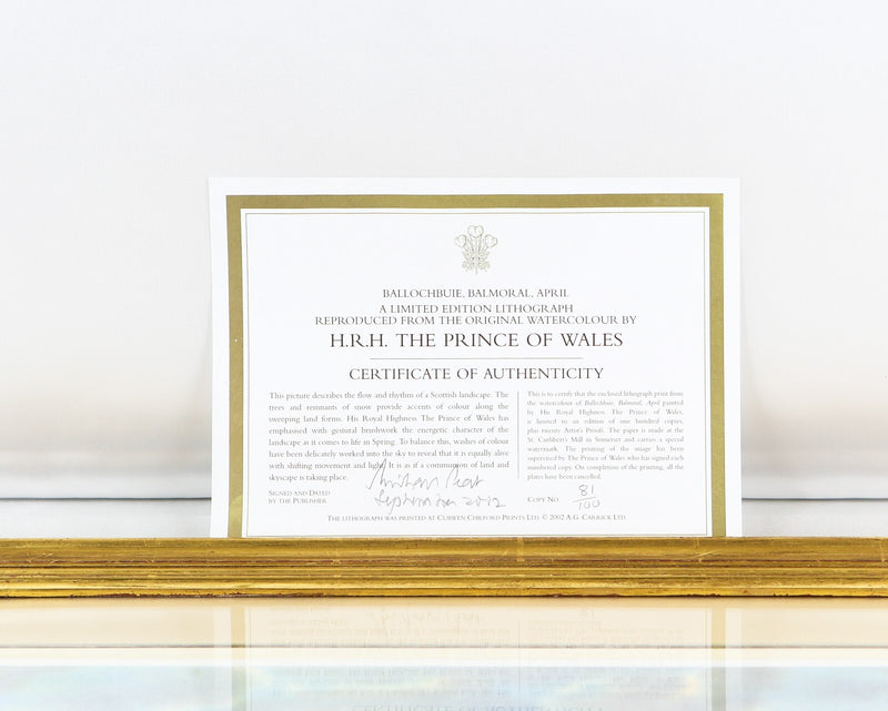 KING CHARLES III / PRINCE OF WALES 'BALLOCHBUIE' SIGNED LIMITED EDITION PRINT 81/100