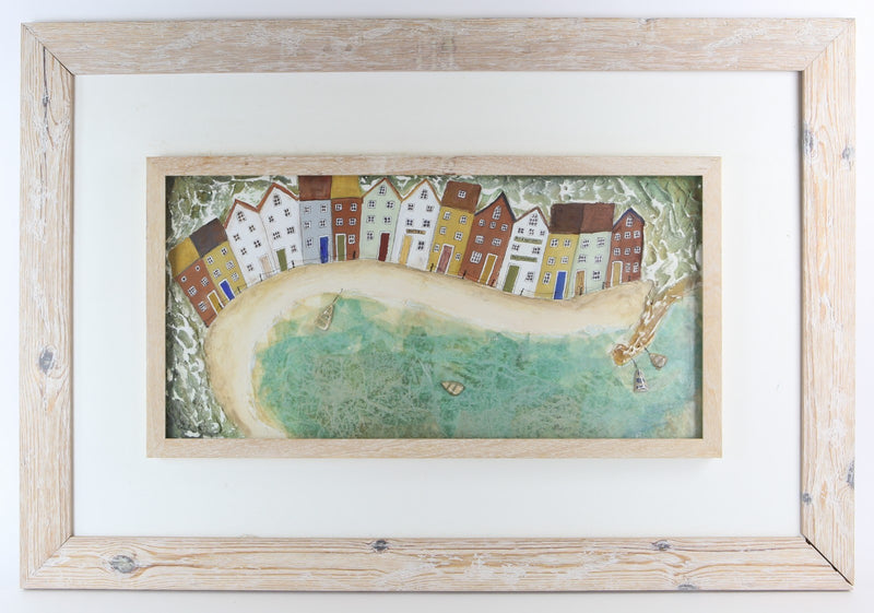 REBECCA LARDNER - 2000 SEASIDE HARBOUR BAY, ORIGINAL MIXED MEDIA PAINTING SIGNED