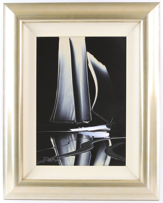 DUNCAN MACGREGOR - SAILING BOAT SEASCAPE STUDY, ORIGINAL ACRYLIC PAINTING SIGNED