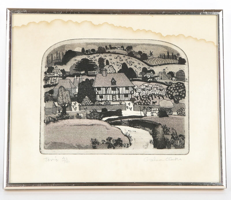 GRAHAM CLARKE, 'TOM'S', LIMITED EDITION ETCHING PRINT 40/100, SIGNED