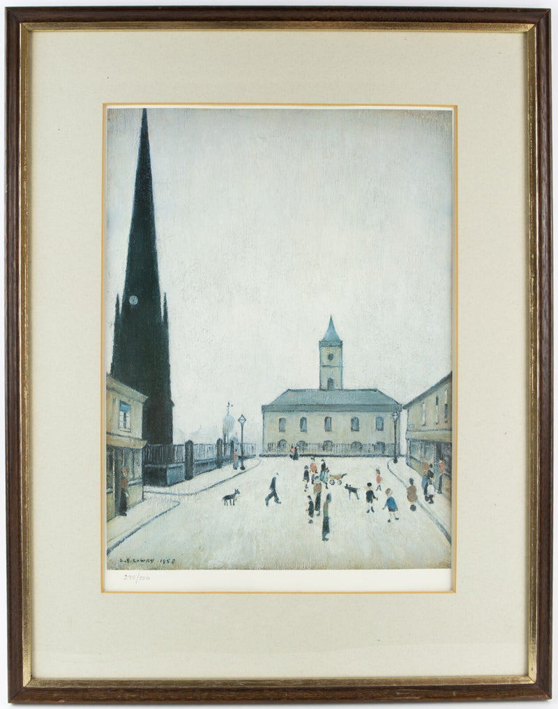 L.S. LAURENCE STEPHEN LOWRY, 'OLD TOWN HALL, MIDDLESBROUGH', LIMITED EDITION PRINT 295/850