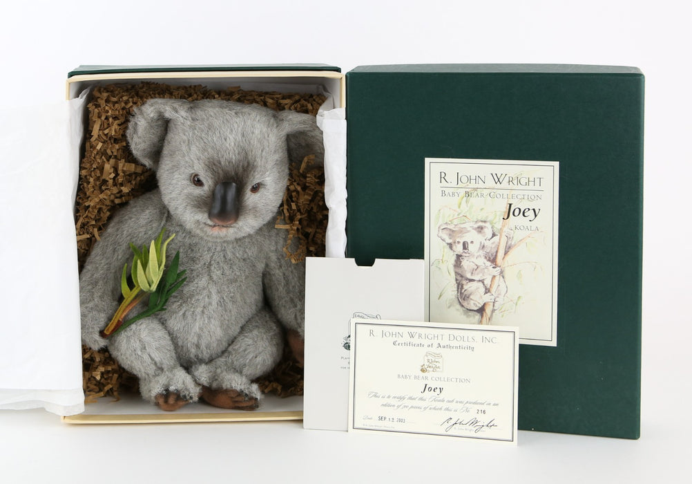 R JOHN WRIGHT - 'JOEY' LIMITED EDITION BABY KOALA TEDDY BEAR 290/500 BOXED & COA