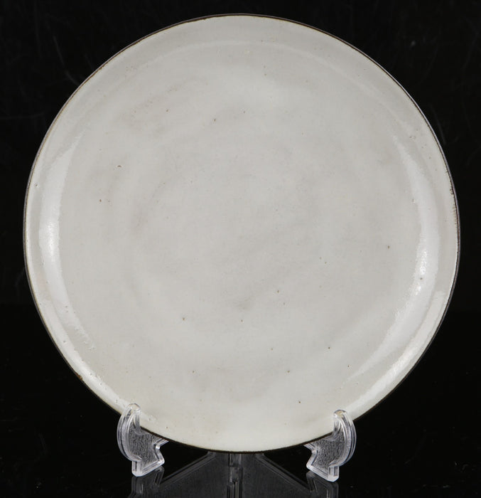 LUCIE RIE & HANS COPER - SPECKLED WHITE MANGANESE STONEWARE STUDIO POTTERY PLATE