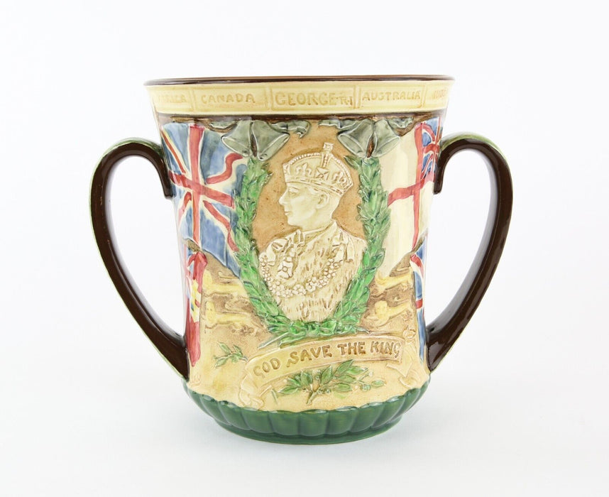 ROYAL DOULTON - GEORGE VI & ELIZABETH 1937 CORONATION COMMEMORATIVE LOVING CUP