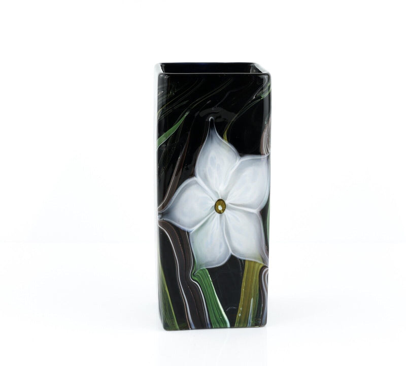 TIMOTHY HARRIS FOR ISLE OF WIGHT 'FLOWER BOX' 2011 GLASS RECTANGLE VASE, SIGNED