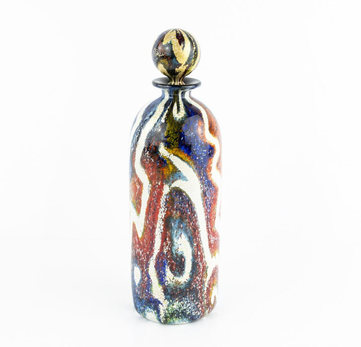 TIMOTHY HARRIS ISLE OF WIGHT 'SGRAFFITO' LARGE GLASS JAZZ NUVO PERFUME BOTTLE