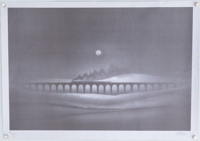 TREVOR GRIMSHAW, 'RIBBLEHEAD VIADUCT', LIMITED EDITION PRINT 24/500, SIGNED