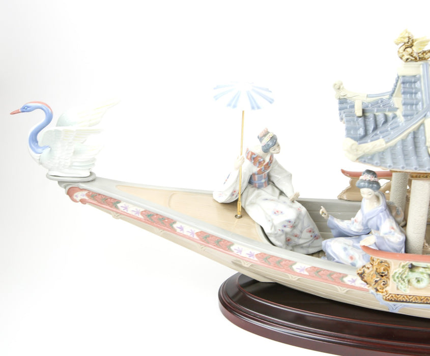 LLADRO 'KITAKAMI CRUISE' 1605 LARGE LIMITED EDITION BOAT FIGURE 236/500 & COA