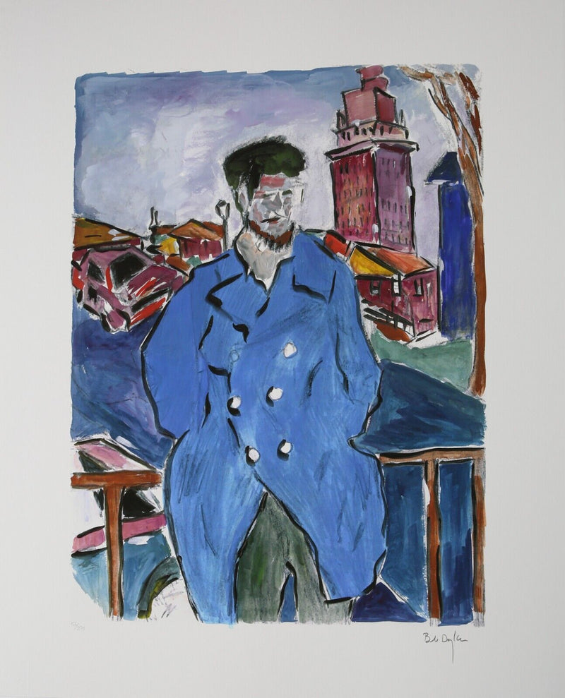 BOB DYLAN 'MAN ON A BRIDGE' LIMITED EDITION DRAWN BLANK SERIES PRINT 2008 SIGNED