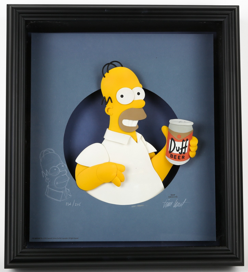 TIM WEST - 'MMM…BEER' LIMITED EDITION HOMER SIMPSON MIXED MEDIA 245/275