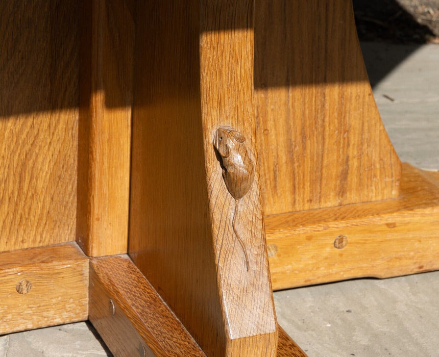 ROBERT 'MOUSEMAN' THOMPSON OF KILBURN - LARGE ADZED OAK OCTAGONAL DINING TABLE