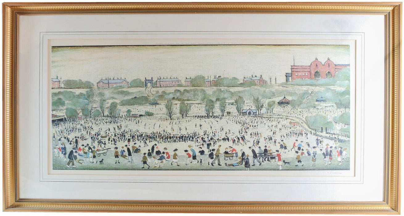 LS LAURENCE STEPHEN LOWRY 'PEEL PARK, SALFORD' SIGNED LIMITED EDITION PRINT