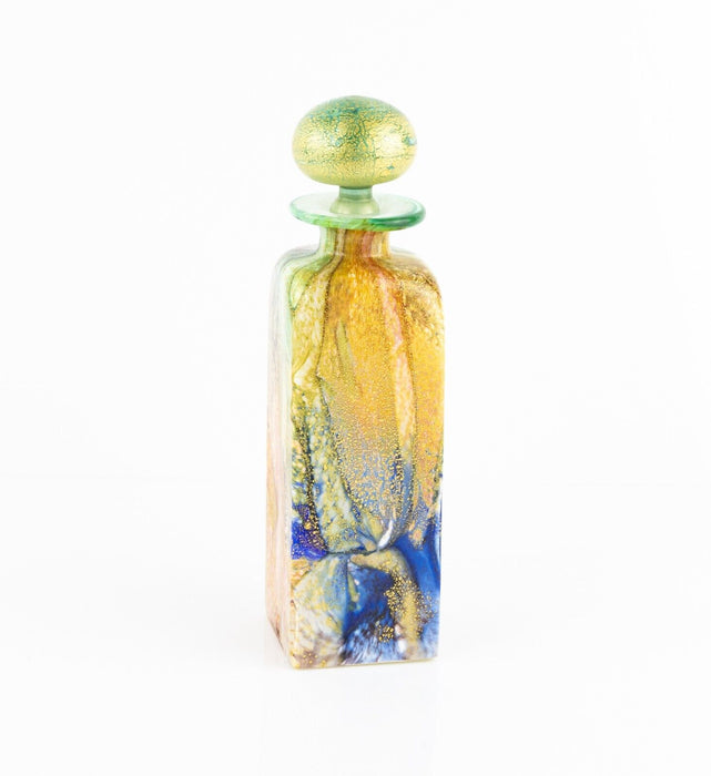 TIMOTHY & JONATHAN HARRIS ISLE OF WIGHT GOLDEN MOSAIC GLASS SCENT PERFUME BOTTLE